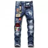 dsquared2 jeans wash stretch denim blue badge embroidery